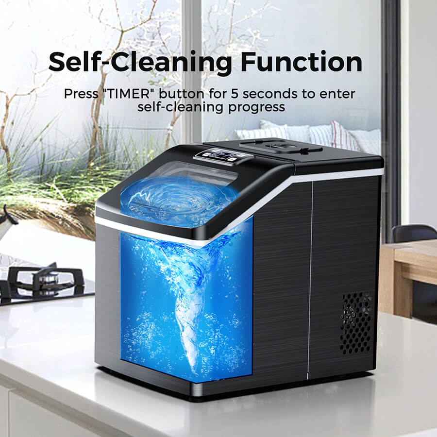 Portable Ice Machine with Self-Clean Function for Kitchen